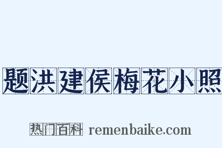 题洪建侯梅花小照是什么意思的图片